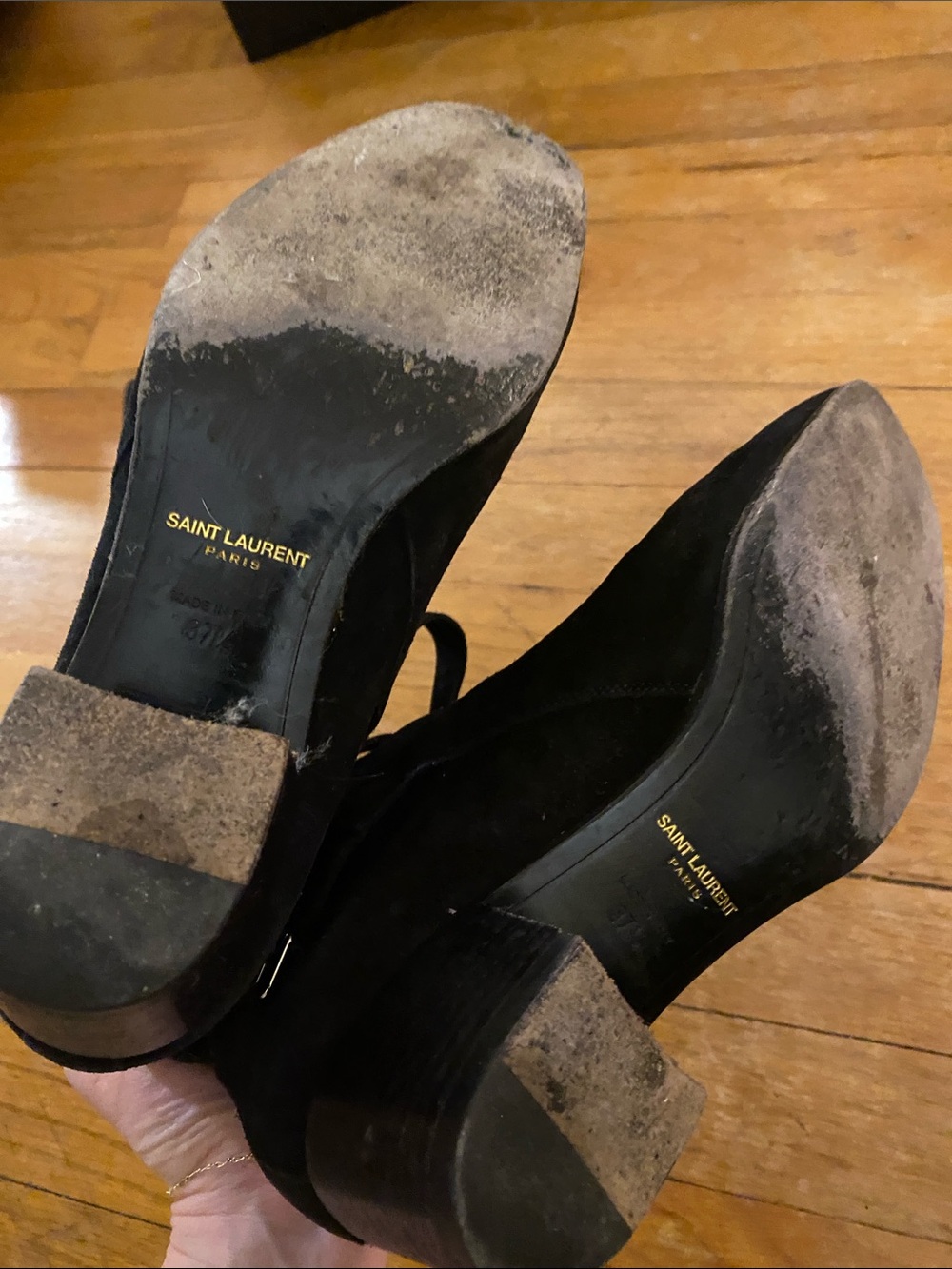 Saint Laurent Black Suede Ankle Boots - Picture 6 of 7